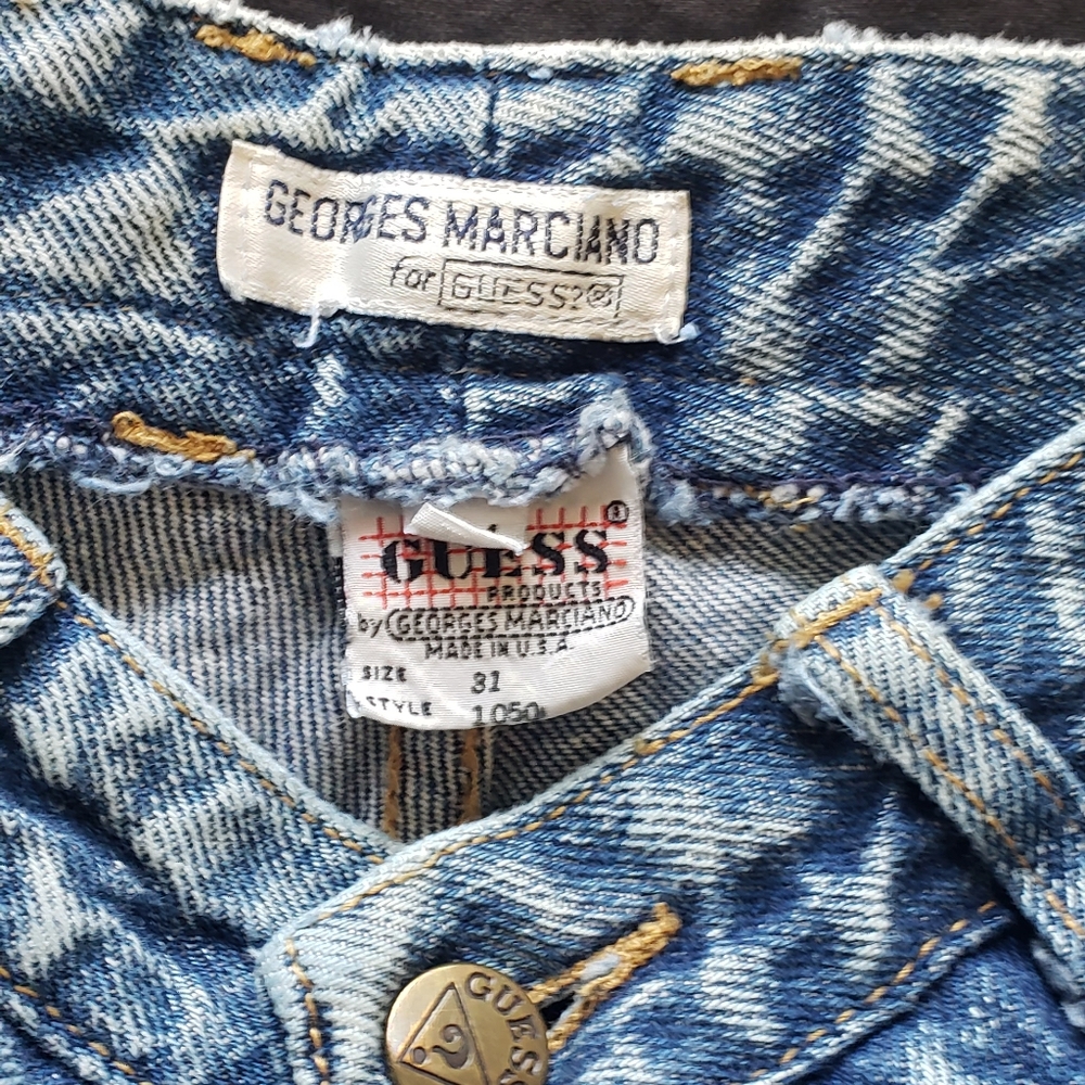 80's Guess - Blue Acid Washed Jeans Size 31